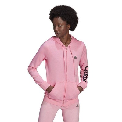 Jaqueta de Moletom adidas com Capuz Logo Linear Zipper - Feminina - Foto 2