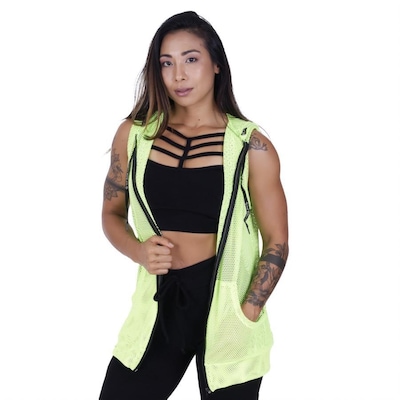Colete Orbis Fitness Tela Furos Neon Esportivo - Feminino - Foto 2