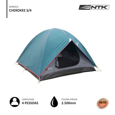 Barraca de Camping 3/4 Pessoas NTK Cherokee com Coluna D''água de 2500mm - Foto 6