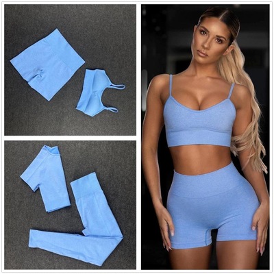 Conjunto Hupana Sports Top + Short Cintura Alta Empina Bumbum - Feminina - Foto 3