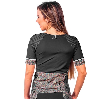 Camisa Kauna com Mangas Triathlon Elite Pixel Proteção UV50+ - Feminina - Foto 2
