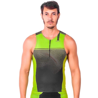 Camisa Kauna sem Mangas Triathlon Elite Fluor Power Proteção UV50+ - Masculina - Foto 1