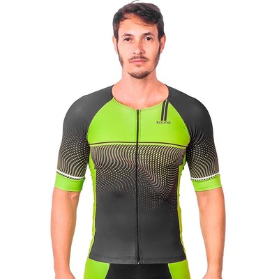 Camisa Kauna com Mangas Triathlon Elite Fluor Power Proteção UV50+ - Masculina - Foto 1