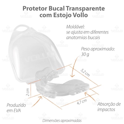 Protetor Bucal Vollo Transparente com Estojo - Foto 3