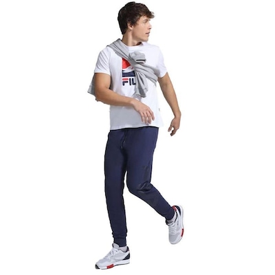 Calça Jogger de Moletom Fila Letter - Masculina - Foto 1