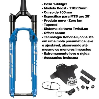 Suspensão SID SL Ultimate Boost Aro 29 Controle Manual Azul - Rock Shox - Foto 3