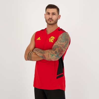 Camiseta Regata adidas Flamengo Treino Comissão 2022 - Masculina - Foto 2