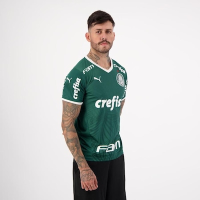 Camisa Puma Palmeiras I 2022 com Patrocínio - Masculina - Foto 2