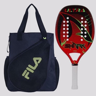 Raquete de Beach Tennis Fila Shark Ultra com Bolsa - Foto 1