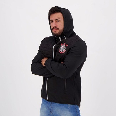 Jaqueta do Corinthians FutFanatics SCCP Softshell FutFanatics com Capuz - Masculina - Foto 2