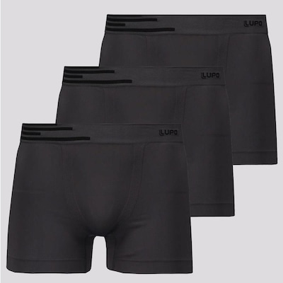 Kit de Cuecas Boxer Lupo Fiber com 3 Unidades - Adulto - Foto 1