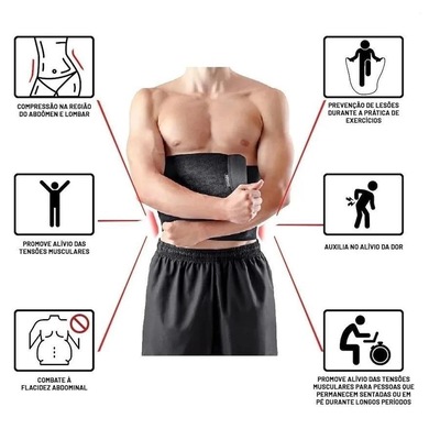 Cinta Faixa Abdominal Hidrolight 130 X 25 Cm - Unissex - Foto 5