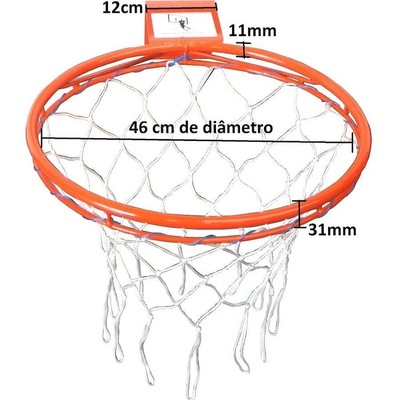 Aro de Basquete Oficial com Rede Klopf 46,0cm - Foto 3