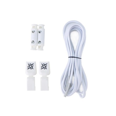 Kit com 2 Testeiras e 2 Cadarços Elásticos Branco e Preto - Foto 5