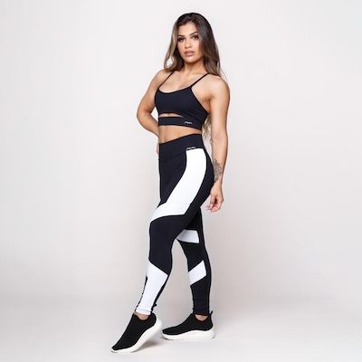 Calça Legging AVA Fitness Wear Suplex Poliamida com Recorte - Feminina - Foto 5
