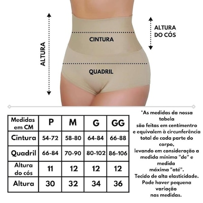 Shorts Calcinha Cintura Alta Cinta Modeladora Chermont - Feminino - Foto 5