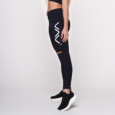 Calça Legging AVA Fitness Wear Suplex Poliamida Abertura no Joelho - Feminina - Foto 3