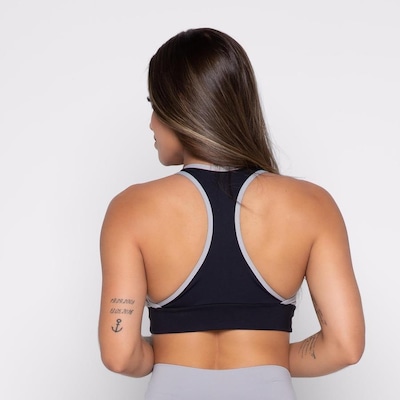Top Fitness AVA Fitness Wear Suplex Polimida com Recorte - Adulto - Foto 3