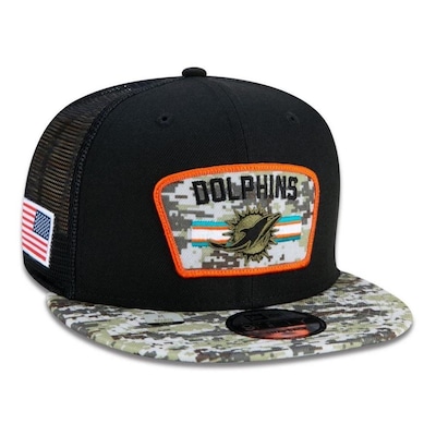 Boné Aba Reta New Era Miami Dolphins 950 NFL 21 Salute Service - Snapback - Adulto - Foto 4