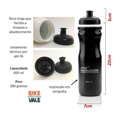 Garrafa Squeeze PTK Isotérmica - 600ml - Foto 2