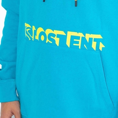 Blusão de Moletom com Capuz Lost Canguru Lost Ent - Masculino   Azul/Amarelo - Foto 3