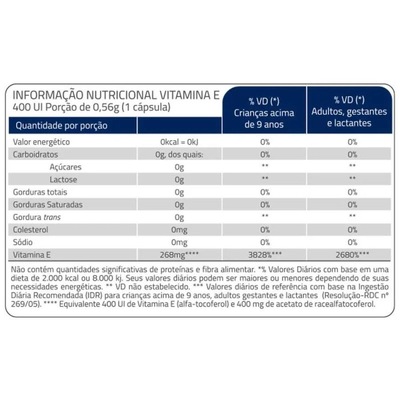 Vitamina E 400mg Catarinense Pharma - 30 cápsulas - Foto 2