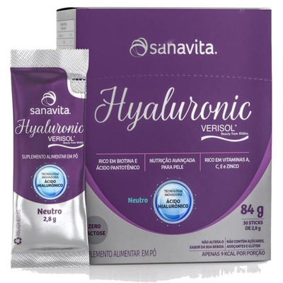 Kit de Hyaluronic Ácido Hialurônico Com Colágeno Verisol Sanavita - 30 Sachês - 2 unidades - Foto 2