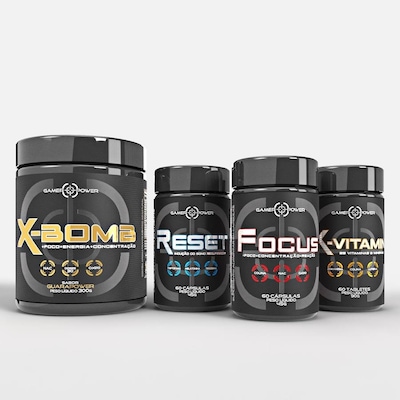 Kit Good Game Gamer Power com X-Bomb - 300g + Focus - 45g + Reset - 45g + X-Vitamin - 90g - Foto 1