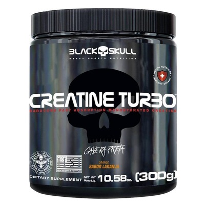 Creatina Monohidratada Black Skull Caveira Preta - Laranja - 300g - Foto 1