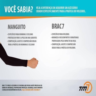 Kit Manguito Longo para Vôlei Tm7 Brac7 - 2 Pares - Foto 3