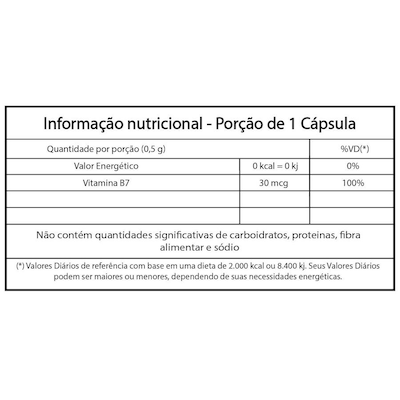 Vitamina B7 Biotina Unilife - 60 cápsulas - Foto 2