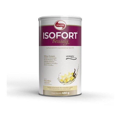 Whey Protein Isolado Isofort Beauty Vitafor - Baunilha - 450g - Foto 1