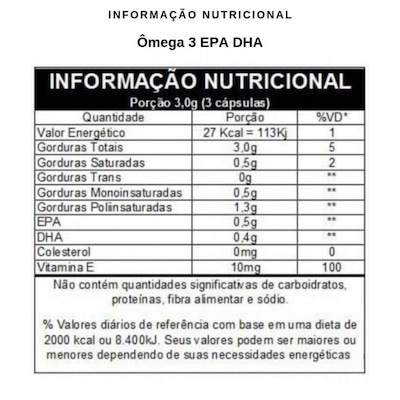 Kit de ômega 3 EPA DHA 1000mg Vitafor - 120 cápsulas - 3 unidades - Foto 3