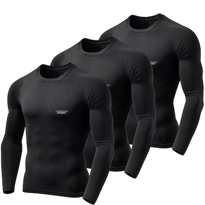 Camiseta Manga Longa LJ Térmica UV 50+ - 3 unidades - Masculina - Foto 1
