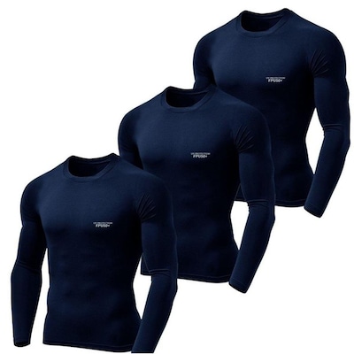 Camiseta Manga Longa LJ Térmica UV 50+ - 3 unidades - Masculina - Foto 1