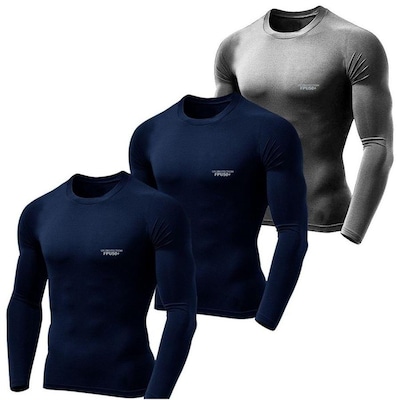 Camiseta Manga Longa LJ Térmica UV 50+ - 3 unidades - Masculina - Foto 1