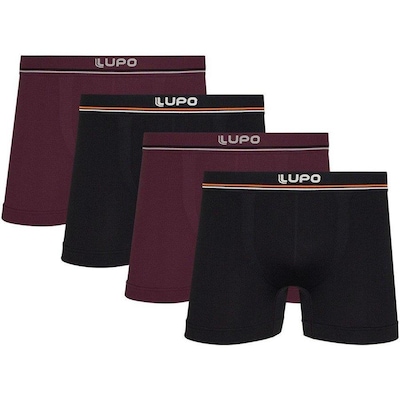 Kit Cuecas Boxer Lupo Microfibra sem Costura - 4 Unidades - Adulto - Foto 1