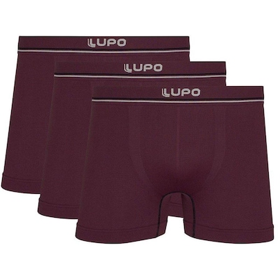 Kit de Cuecas Boxer Lupo Microfibra sem Costura - Adulto - 3 Unidades - Foto 1