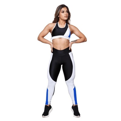 Calça Legging AVA Fitness Wear Poliamida Brilhosa Com Recorte - Feminina - Foto 4