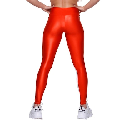 Calça Legging AVA Fitness Wear Poliamida Brilhoso Com Recorte - Feminina - Foto 3