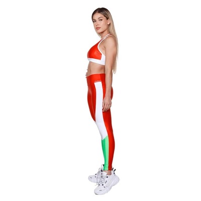 Calça Legging AVA Fitness Wear Poliamida Brilhoso Com Recorte - Feminina - Foto 5