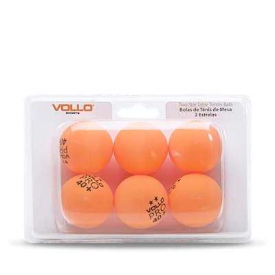 Bola de Tênis de Mesa Vollo 2 Estrelas com 6 Unidades - Foto 1