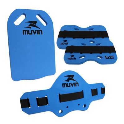 Kit Prancha de Natação Muvin Corretiva EVA + Caneleira Hidroginástica 1kg a 2kg + Cinto Flutuante - Foto 5