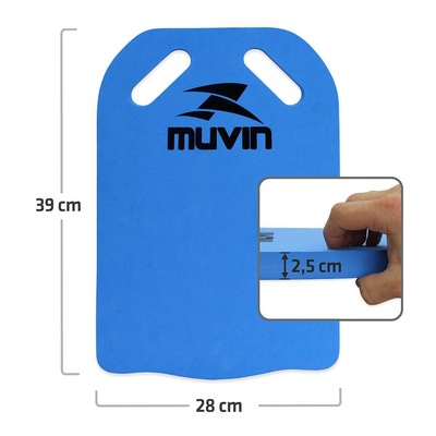 Kit Prancha de Natação Muvin Corretiva EVA + Caneleira Hidroginástica 1kg a 2kg + Cinto Flutuante - Foto 6