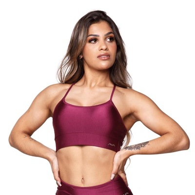 Top Fitness AVA Fitness Wear Liso Poliamida Metalizado - Adulto - Foto 1