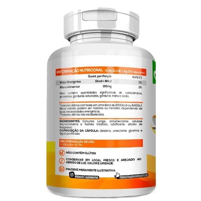 Curcuma Longa Açafrão da Terra 100% Puro 500mg Bionutri - 120 Caps - Foto 2