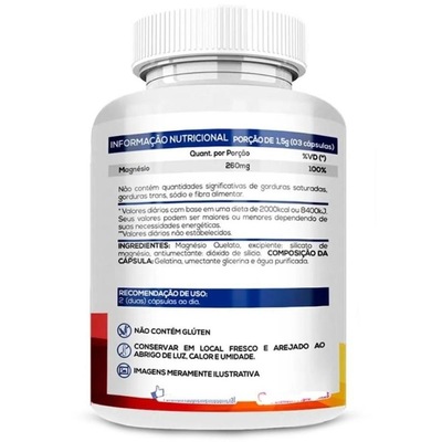 Magnésio Quelado Concentrado 100% Puro 500mg Bionutri - 60 Caps - Foto 2
