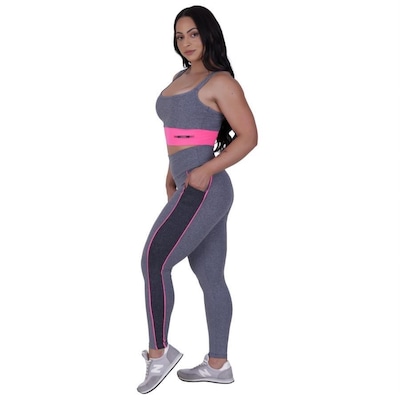 Conjunto Orbis Fitness Calça Legging + Top Fitness - Feminino - Foto 3