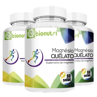 Suplemento em Cápsula Magnésio Quelato Concentrado 100% Puro Bionutri - 60 cápsulas - 3 unidades - Foto 1