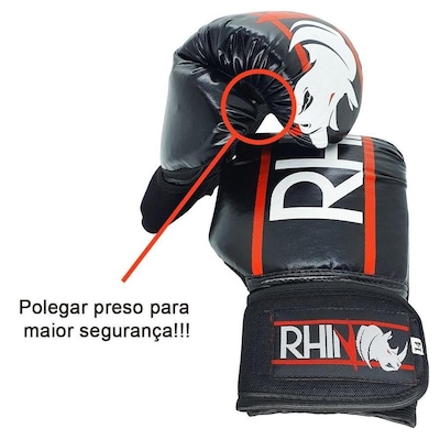 Luva de Boxe Muay Thai Kickboxing Treino Box Rhino - Infantil - Foto 3